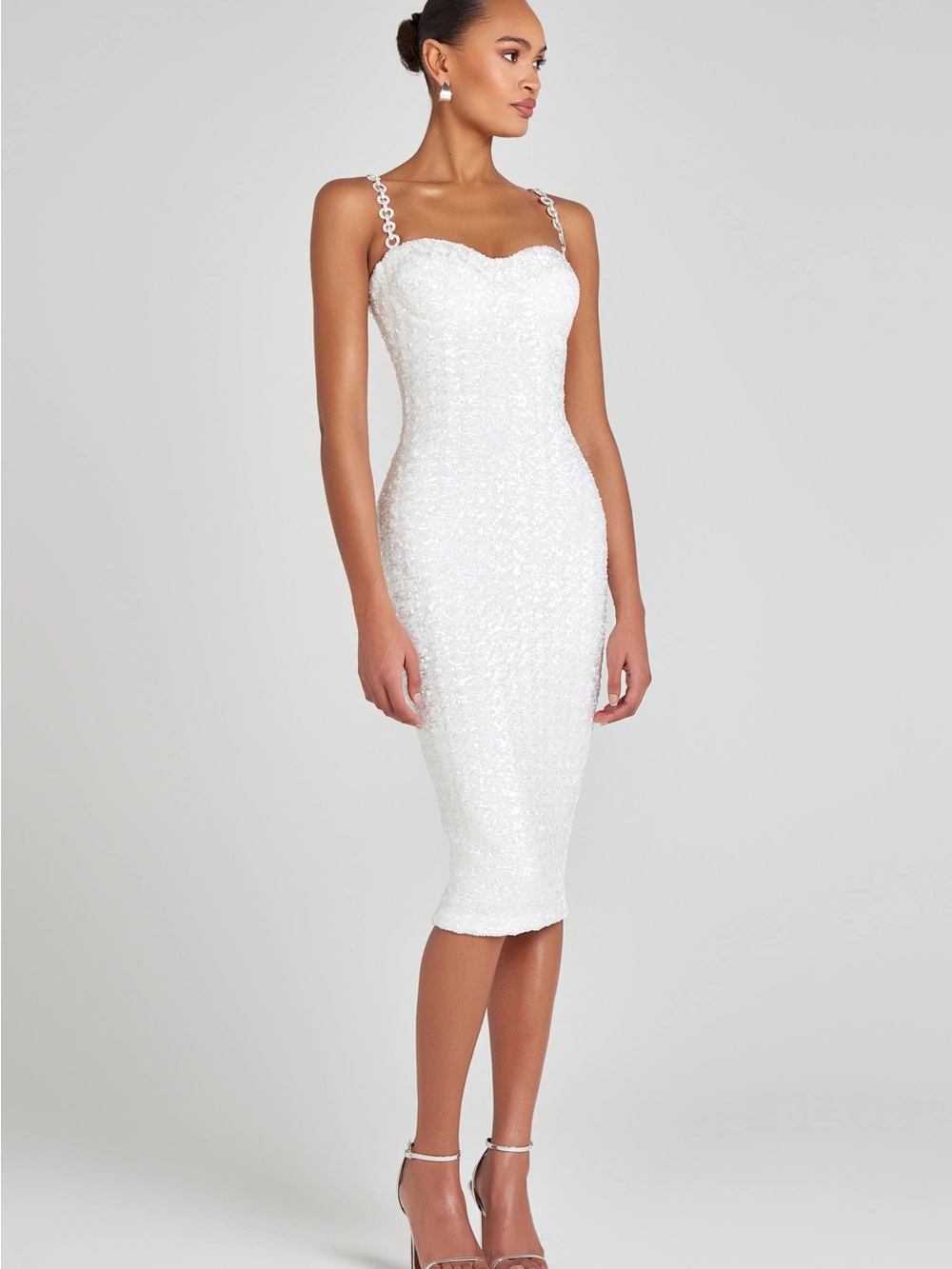 Nadine Merabi Nina Sequined Bodycon Midi Dress